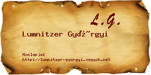 Lumnitzer Györgyi névjegykártya